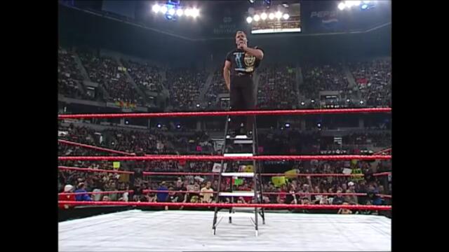 Chris Benoit Cuts a Promo on a Ladder
