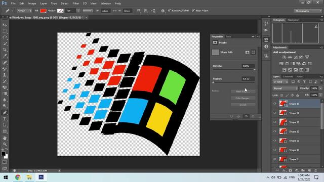 DekoTV - Drawing Windows 95 and 98 logo in Photoshop