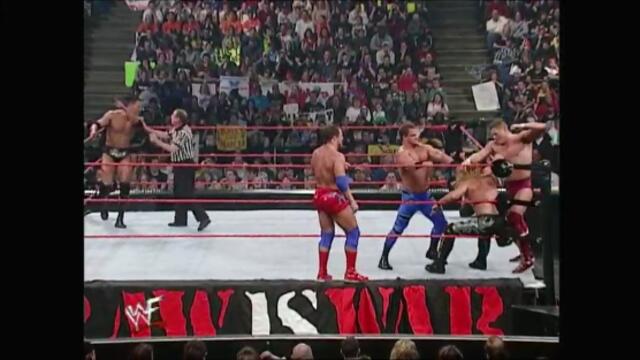 Chris Benoit, Kurt Angle & William Regal vs Chris Jericho & The Rock