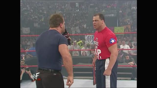 Chris Benoit,Kurt Angle gold medals story... (Raw 30.04.2001)