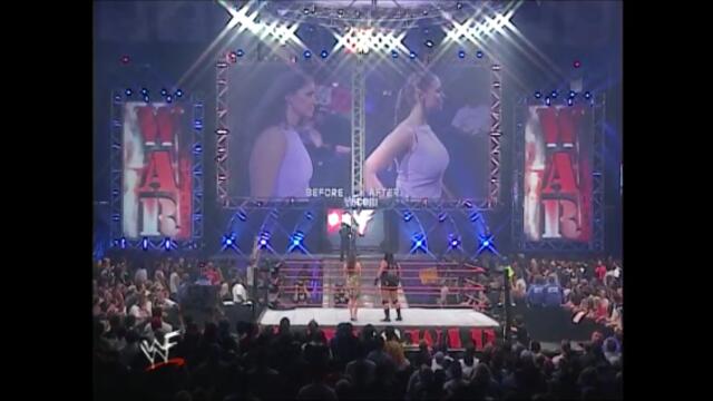The Rock,Chris Jericho segment Stephanie McMahon,Rhyno,Booker T (Raw 13.08.2001)