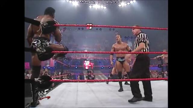 Booker T & Rhyno vs Chris Jericho & The Rock