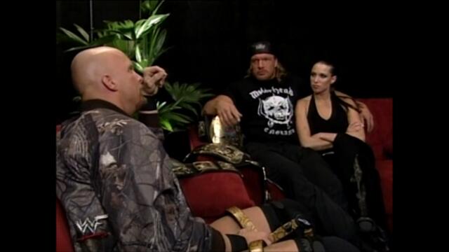 Stone Cold Steve Austin and Triple H backstage Insurrextion