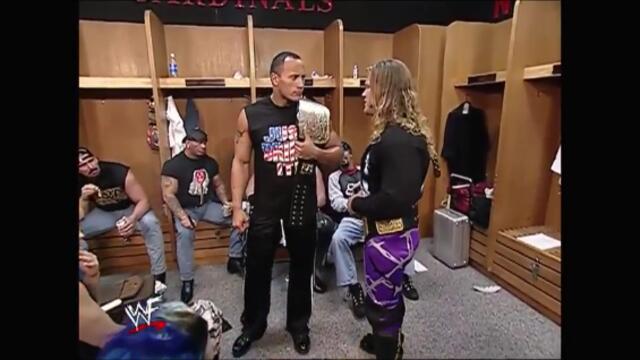 Chris Jericho and The Rock backstage (Raw 29.10.2001)