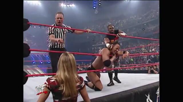 The Dudley Boyz vs The Rock & Trish Stratus (WWF Tag Team Championship)
