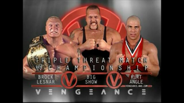 Kurt Angle vs Brock Lesnar vs Big Show (Triple threat match)