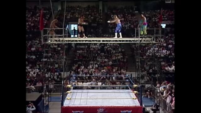 P.N. News and Bobby Eaton vs Steve Austin and Terrance Taylor (Capture-The-Flag Scaffold match)