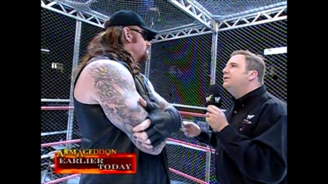 Kurt Angle,Rikishi,Undertaker,Triple H,Austin,The Rock before Hell in a Cell match