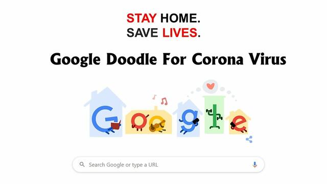 Коронавирус съвети от Гугъл 2020! Stay Home. Save Lives - Coronavirus Tips Google Doodle  Help Stop Coronavirus