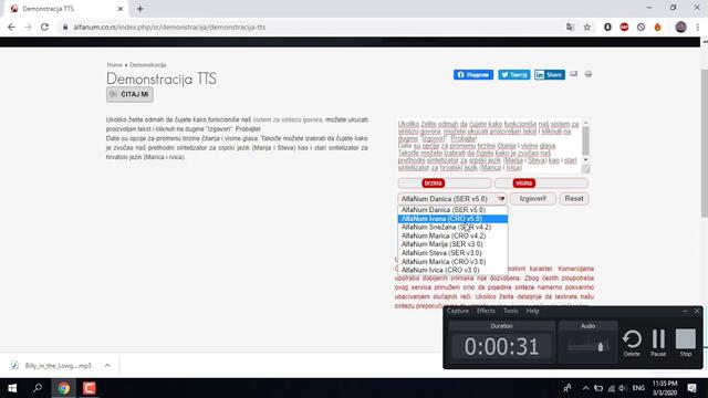 DekoTV - Serbian Text To Speech (TTS) - Alfanum Demo