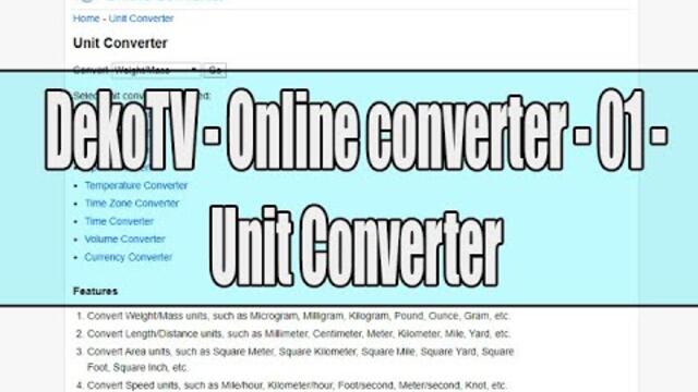 DekoTV - Online Converter - 01 - Unit Converter