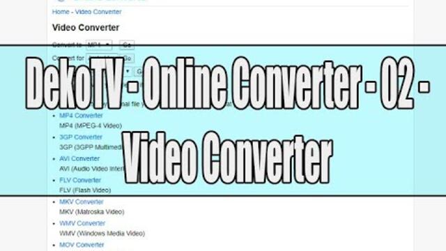 DekoTV - Online Converter - 02 - Video Converter