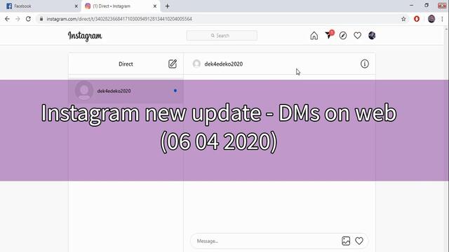 DekoTV  - Instagram new update - DMs on web (06 04 2020)