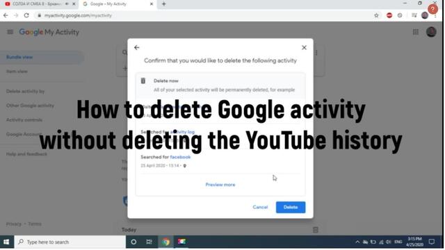 Deko TV   How to delete Google activity without deleting the YouTube history