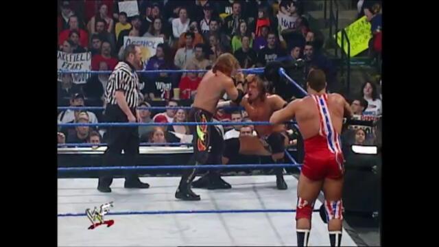 WWF Kane & Triple H vs Chris Jericho & Kurt Angle Main Event (SD 28.02.2002)