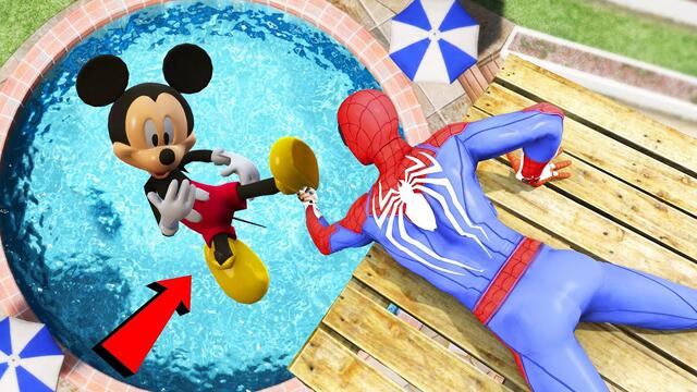 Мики Маус  Spiderman vs Mickey Mouse Jumps/Fails #103 (Euphoria physics Funny Moments)