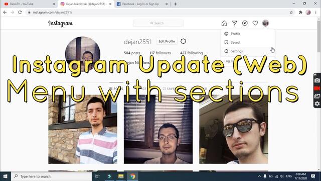 DekoTV - Instagram Update (Web) - Menu with sections
