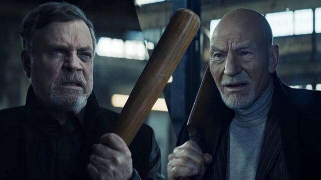 Марк Хамил се бие с Патрик Стюарт в Uber Eats Commercial - Star Wars / Star Trek