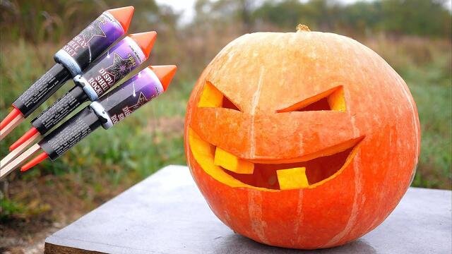Experiment: XXL Fireworks vs Halloween Pumpkin | DIY