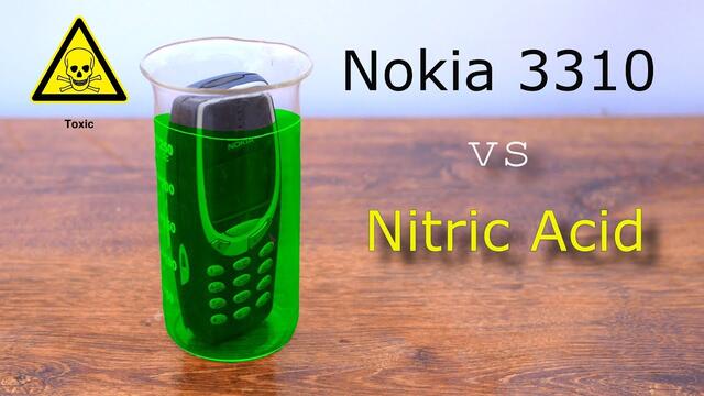 Crazy Experiment: Nokia 3310 vs Nitric Acid. Will He Survive?