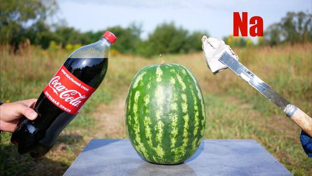 Experiment: Coca-Cola + Sodium Metal in Watermelon