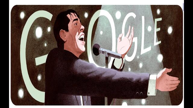 Жак Ромен Жорж Брел ~ Google Doodle,Belgian singer,Jacques Brel (на френски:Jacques Brel est à l'honneur