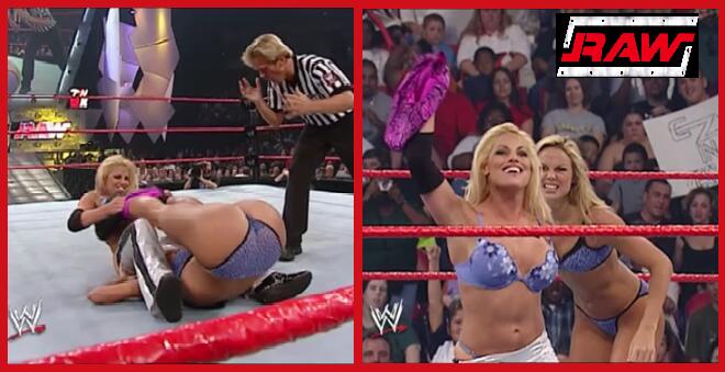 WWE Trish Stratus vs Stacy Keibler (Bra And Panties Paddle On A Pole Match)...
