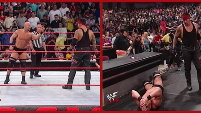 WWF Bradshaw & Steve Austin vs The nWo & The Undertaker Raw 15.04.2002