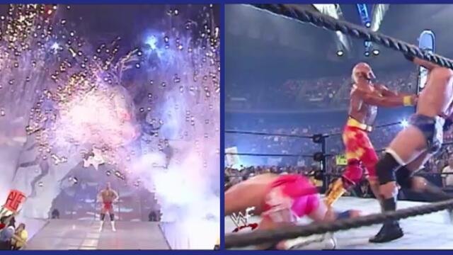WWF Triple H & Hulk Hogan vs Chris Jericho & Kurt Angle Raw 18.04.2002