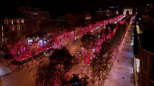 Christmas lights go on in Paris were streets remain empty because of second  coronavirus lockdown