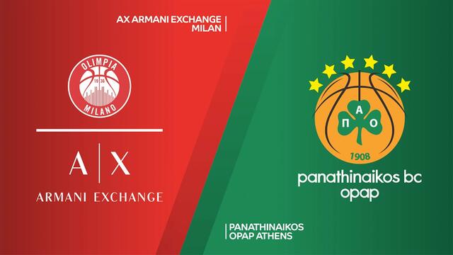 AX Armani Exchange Milan - Panathinaikos OPAP Athens Highlights | EuroLeague, RS Round 12