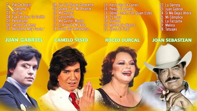 JOAN SEBASTIAN, CAMILO SESTO,JUAN GABRIEL Y ROCIO DURCAL MIX 40 SUPER ÉXITOS ROMÁNTICOS DEL RECUERDO