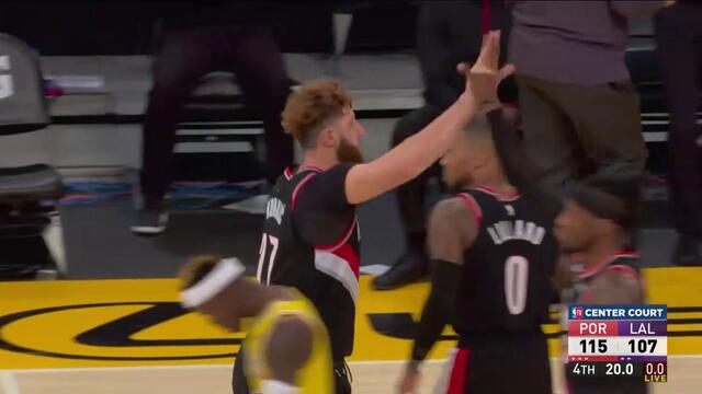 Nurkić u 4/4 vs LAL - 6pts, 3reb, 1ast za 5:30min igre