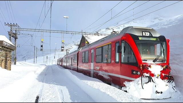 4K Cab ride St. Moritz - fresh snow, strong winds & snowdrifts