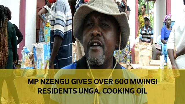 MP Nzengu gives over 600 Mwingi residents unga, cooking oil