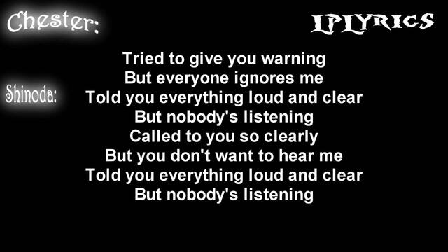 Linkin Park - Nobody's Listening [Lyrics on screen] HD