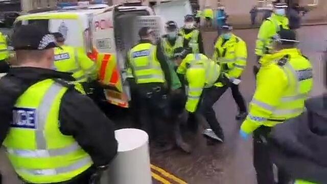 Scotland Against Lockdown protest at the Scottish Parliament