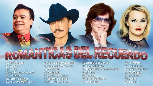 LOS 50 ÉXITOS PURAS ROMÁNTICAS EN ESPAÑOL DE JOAN SEBASTIAN,JUAN GABRIEL,ROCIO DURCAL Y CAMILO SESTO