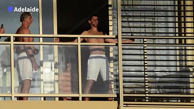 Djokovic trains on his balcony during Australian Open quarantine