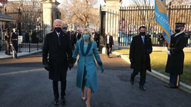 President Biden arrives at the White House for the first time