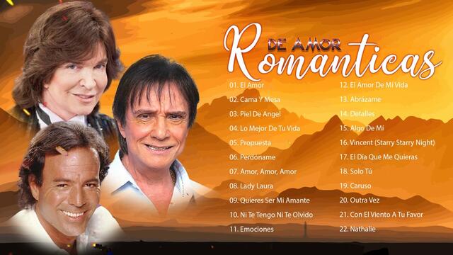 CAMILO SESTO, JULIO IGLESIAS Y ROBERTO CARLOS SUS MÁS HERMOSA CANCIONES ROMANTICAS DEL RECUERDO