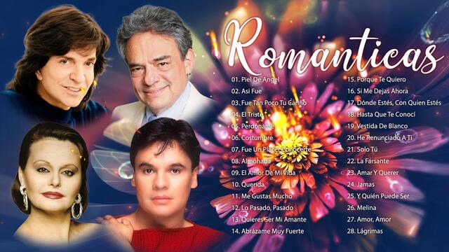 LOS 50 SUPER ÉXITOS ROMÁNTICAS EN ESPAÑOL DE CAMILO SESTO, JUAN GABRIEL, ROCIO DURCAL Y JOSE JOSE