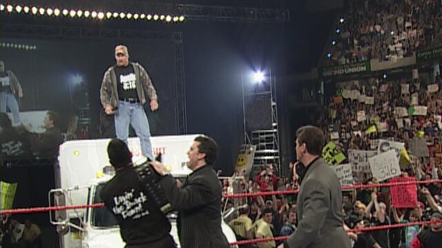 WWF Stone Cold gives The Corporation a beer bath (Raw 22.03.1999)