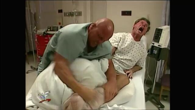 Stone Cold visits Mr. McMahon in the hospital