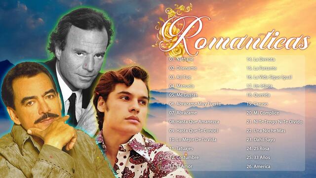 LAS 35 SUPER ÉXITOS ROMANTICOS DEL AYER EN ESPAÑOL JOAN SEBASTIAN, JUAN GABRIEL Y JULIO IGLESIAS