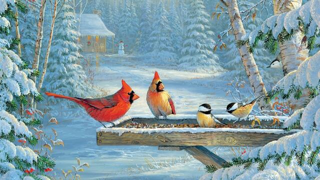 🐦❄️Това място е за птиците ... (painting)❄️🐦