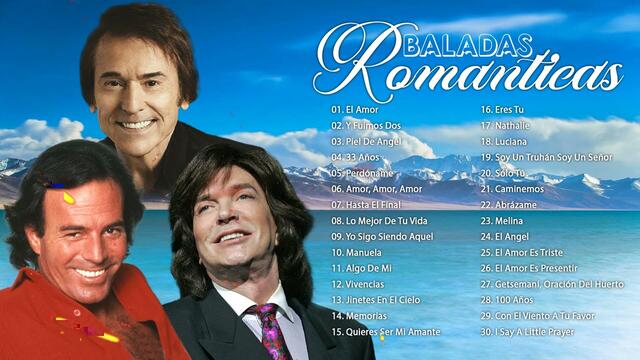 2 HORA DE MÚSICA ROMÁNTICA INOLVIDABLE DEL AYER EN ESPAÑOL DE CAMILO SESTO, JULIO IGLESIAS Y RAPHAEL