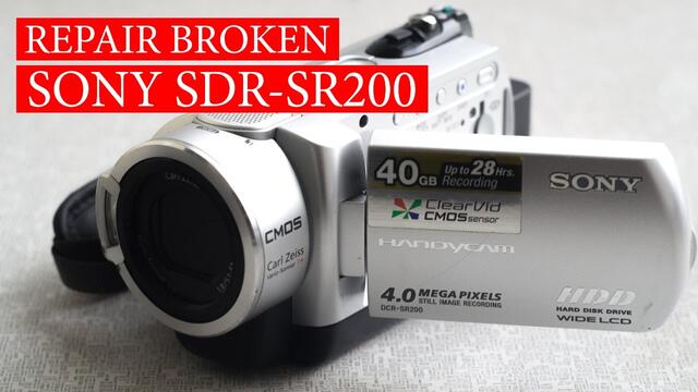 SONY SDR-SR200 doesn't show the picture. How to repair broken camera. Fix LCD monitor
