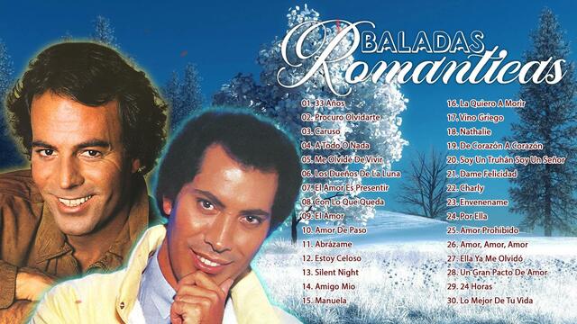 JULIO IGLESIAS Y JOSÉ VELEZ TODOS SUS 30 SUPER GRANDES ÉXITOS BALADAS ROMANTICOS 90S
