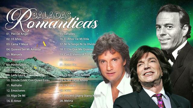 CAMILO SESTO, JULIO IGLESIAS Y ROBERTO CARLOS 30 EXITOS RECUERDOS BALADAS ROMANTICOS DEL AYER MIX